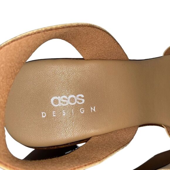 ASOS Design Tan Chunky Heels Size 7 - Picture 4 of 4